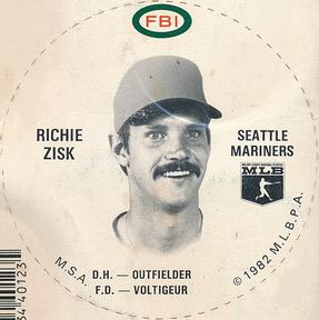 1982 FBI Discs #NNO Richie Zisk Front