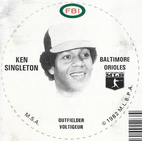 1982 FBI Discs #NNO Ken Singleton Front
