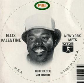 1982 FBI Discs #NNO Ellis Valentine Front