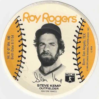 1983 Roy Rogers New York Yankees Discs #NNO Steve Kemp Front
