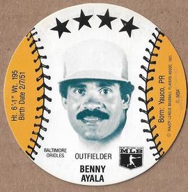 1985 Thom McAn Jox Discs #NNO Benny Ayala Front