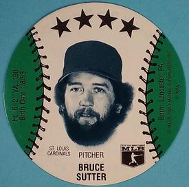 1985 Thom McAn Jox Discs #NNO Bruce Sutter Front