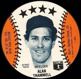 1985 Thom McAn Jox Discs #NNO Alan Trammell Front