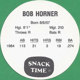 1985 KAS Discs #NNO Bob Horner Back