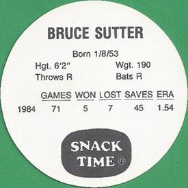1985 KAS Discs #NNO Bruce Sutter Back