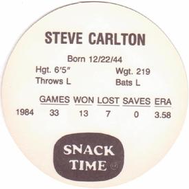 1985 Kitty Clover Discs #NNO Steve Carlton Back