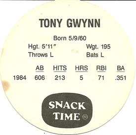 1985 Kitty Clover Discs #NNO Tony Gwynn Back