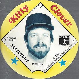 1985 Kitty Clover Discs #NNO Rick Sutcliffe Front