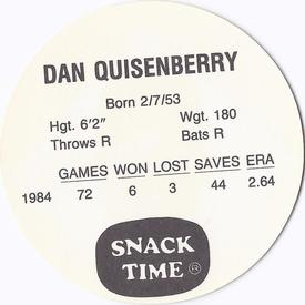 1985 Kitty Clover Discs #NNO Dan Quisenberry Back