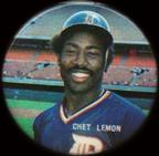 1986 Baseball Star Buttons #NNO Chet Lemon Front