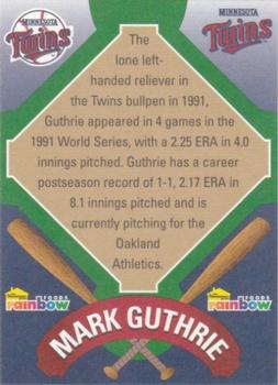 2001 Rainbow Foods Minnesota Twins World Series 10th Anniversary #NNO Mark Guthrie Back