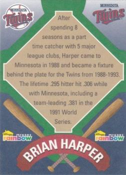 2001 Rainbow Foods Minnesota Twins World Series 10th Anniversary #NNO Brian Harper Back