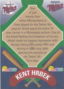 2001 Rainbow Foods Minnesota Twins World Series 10th Anniversary #NNO Kent Hrbek Back