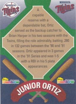2001 Rainbow Foods Minnesota Twins World Series 10th Anniversary #NNO Junior Ortiz Back