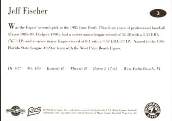 1996 Best West Palm Beach Expos #3 Jeff Fischer Back