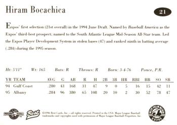 1996 Best West Palm Beach Expos #21 Hiram Bocachica Back