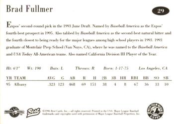 1996 Best West Palm Beach Expos #29 Brad Fullmer Back