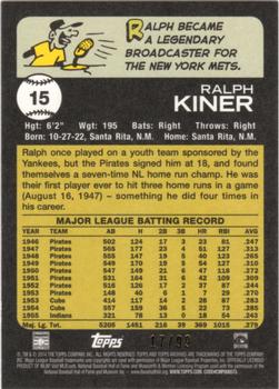 2014 Topps Archives - Silver #15 Ralph Kiner Back