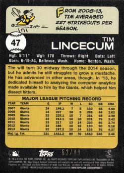 2014 Topps Archives - Silver #47 Tim Lincecum Back