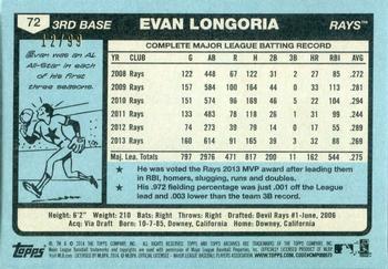 2014 Topps Archives - Silver #72 Evan Longoria Back