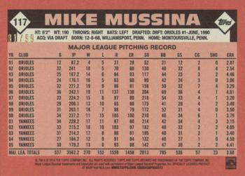 2014 Topps Archives - Silver #117 Mike Mussina Back