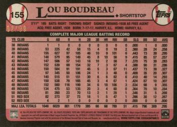 2014 Topps Archives - Silver #155 Lou Boudreau Back