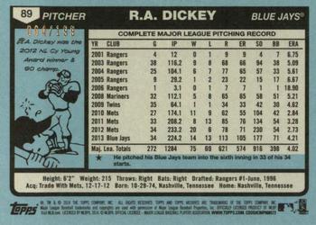 2014 Topps Archives - Gold #89 R.A. Dickey Back