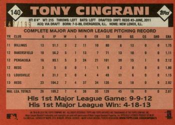 2014 Topps Archives - Gold #140 Tony Cingrani Back
