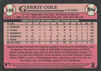2014 Topps Archives - Gold #186 Gerrit Cole Back