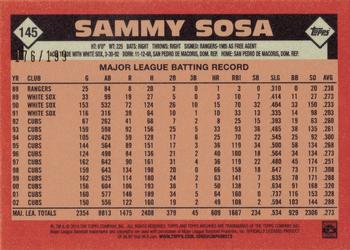 2014 Topps Archives - Gold #145 Sammy Sosa Back