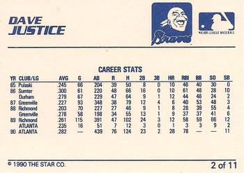 1990 Star Dave Justice #2 Dave Justice Back