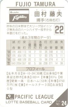 1989 Lotte Gum #24 Fujio Tamura Back