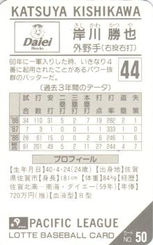 1989 Lotte Gum #50a Katsuya Kishikawa Back