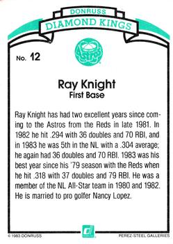 1984 Donruss #12 Ray Knight Back
