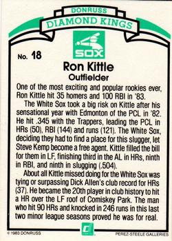 1984 Donruss #18 Ron Kittle Back