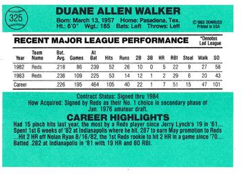 1984 Donruss #325 Duane Walker Back