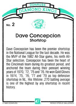 1984 Donruss #2 Dave Concepcion Back