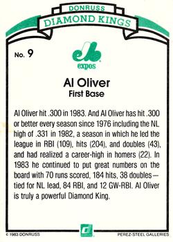 1984 Donruss #9 Al Oliver Back