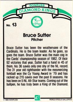 1984 Donruss #13 Bruce Sutter Back