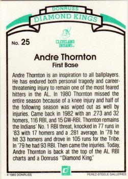 1984 Donruss #25 Andre Thornton Back