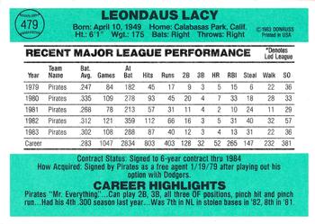 1984 Donruss #479 Lee Lacy Back