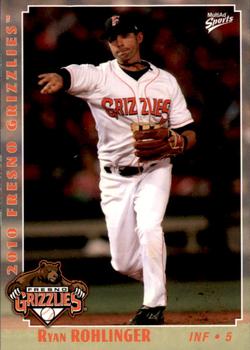 2010 MultiAd Fresno Grizzlies #3 Ryan Rohlinger Front