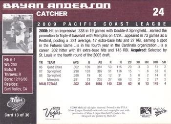 2009 MultiAd Pacific Coast League Top Prospects #13 Bryan Anderson Back