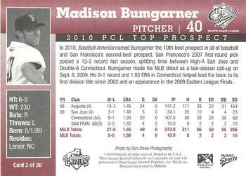 2010 MultiAd Pacific Coast League Top Prospects #2 Madison Bumgarner Back