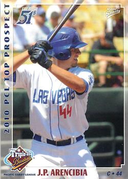 2010 MultiAd Pacific Coast League Top Prospects #10 J.P. Arencibia Front