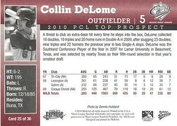 2010 MultiAd Pacific Coast League Top Prospects #25 Collin DeLome Back