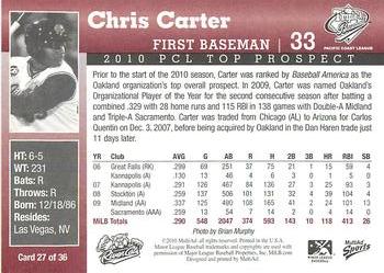 2010 MultiAd Pacific Coast League Top Prospects #27 Chris Carter Back