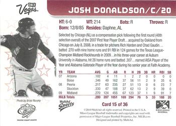 2010 MultiAd Pacific Coast League All-Stars #15 Josh Donaldson Back