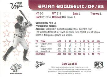 2010 MultiAd Pacific Coast League All-Stars #23 Brian Bogusevic Back