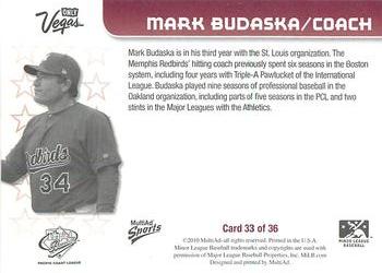 2010 MultiAd Pacific Coast League All-Stars #33 Mark Budaska Back